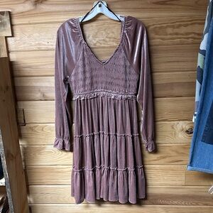 GiGio Women's Elegant Dusty Rose Long Sleeve Dress Size M